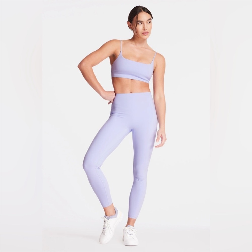 Bandier Le Ore Bella Bonded Lavender Active Set - High Waisted Leggings & Bra XS